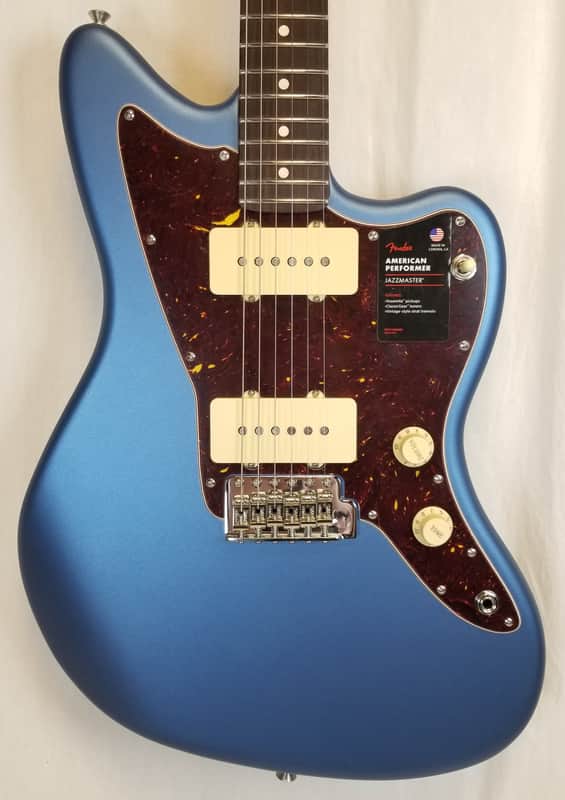 Fender American Performer Jazzmaster Electric Guitar Rosewood Fingerboard, Satin Lake Placid Blue W/ Bag image 1