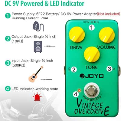 Joyo JF-01 JOYO Vintage Overdrive Pedal Classic Tone for Electric Guitar Effect - True Bypass (Price includes the import duty for US buyer) image 4