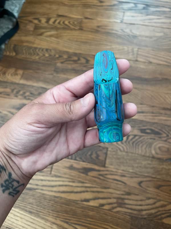 Arnold Montgomery (AM) Hard Rubber Alto Sax Mouthpiece Luna 7 - Blue Marble image 1