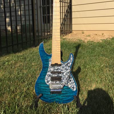 ESP Custom Shop 7 String Snapper Blue Burst image 1