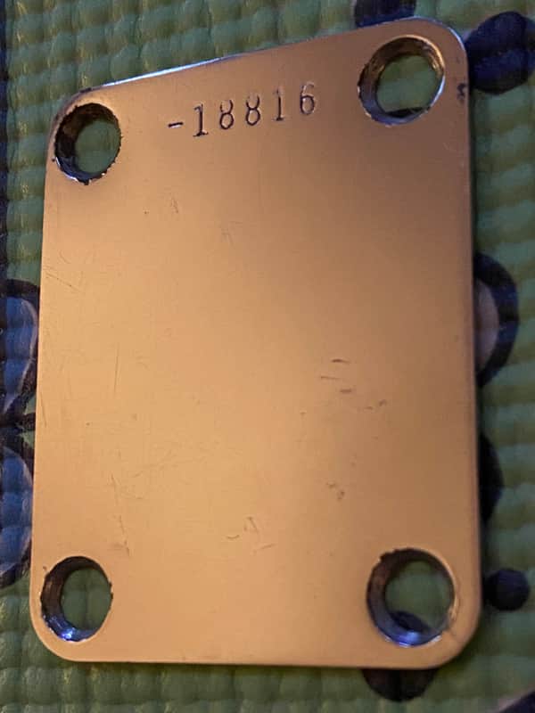 1957 Fender Neck Plate vintage original pre-CBS - Stratocaster/Telecaster/Bass - Chrome image 1