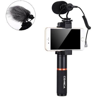 Smartphone Video Kit, Comica CVM-VM10-K1 Smartphone Microphone with Grip Handle, Camera Microphone for iPhone Samsung Huawei LG Google- Mic for YouTube, Tiktok, Vlogging Equipment image 3