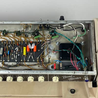 1961 Fender Bandmaster 40-Watt 2-Channel 1x12" Piggyback Guitar Amp - Brown panel image 13