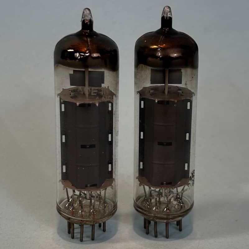 1960s Amperex EL84 6BQ5 x2 Matched Pair Vintage Holland Gray Plate D Getter!T461 image 1