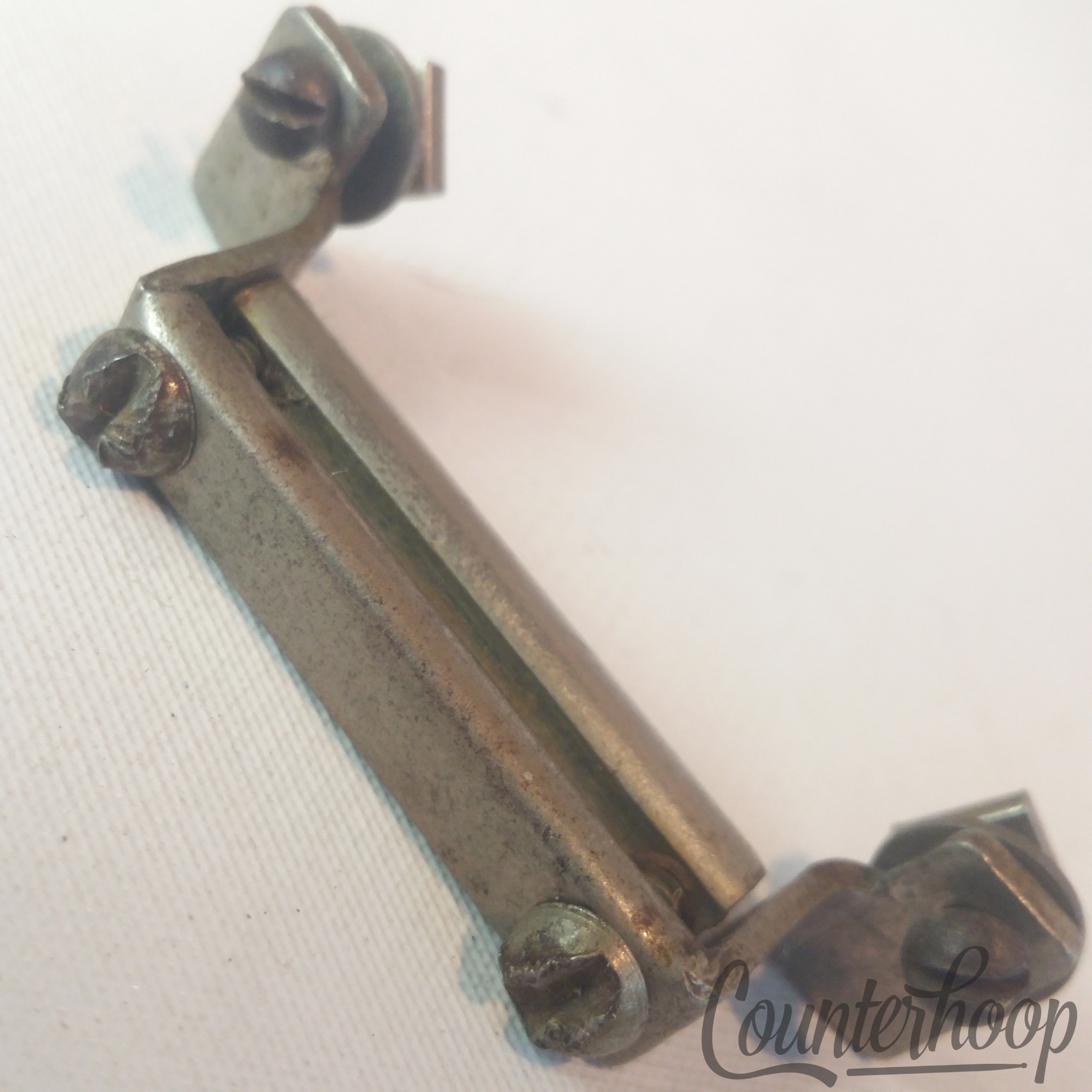 Leedy Snare Drum Butt Plate 1 7/8" Half-Circle Clamp Nickel Vintage USA 20s* — main photograph