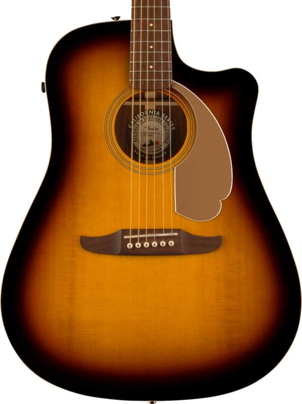 Fender Redondo Player Acoustic Guitar. Walnut Fingerboard, Gold Pickguard, Sunburst image 1