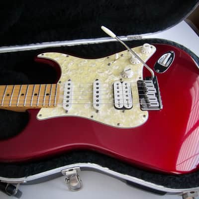 Fender American Lone Star Stratocaster HSS CAR Pearloid Guard HSS Seymour Duncan Pearly Gates Texas Specials OHSC Circa-1999-Candy Apple Red image 11
