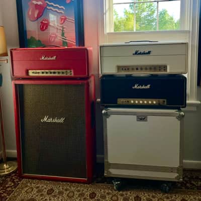 RARE Marshall 2045 / 'Artiste' 2x12 Vertical Cabinet 1973 - Original Red Tolex! image 8