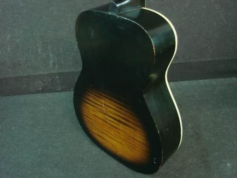 Vintage Silvertone H604 Parlor Acoustic Guitar Sunburst | Reverb