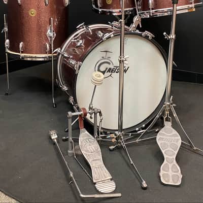 Gretsch 18/12/14/5.5x14" 60's Round Badge Drum Set - Burgundy Sparkle image 5