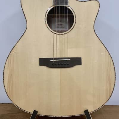 Shore Cutaway Acoustic Guitar - natural solid spruce top image 4