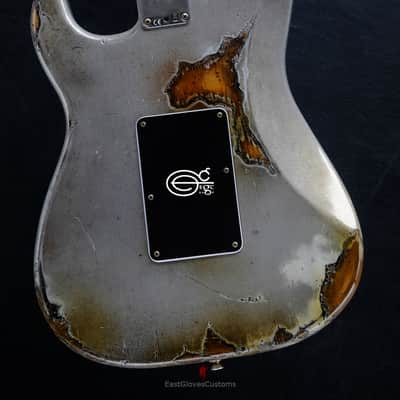 Fender Stratocaster HSS Terminator Metallic Silver Floyd Rose Heavy Relic (RARE) image 5