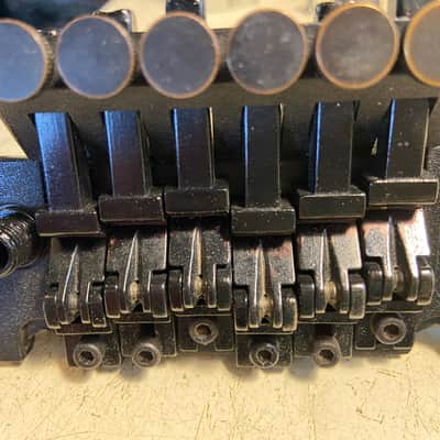 1989 80s Black Floyd Rose II Fender Strat 2 Point Trem Vibrato Bridge Assembly image 3