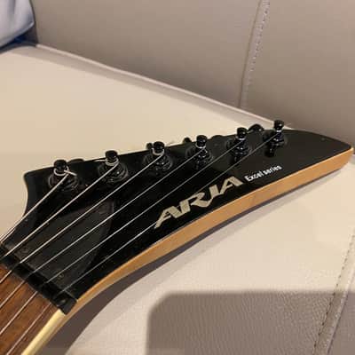 Aria Excel Super Strat - Black image 5