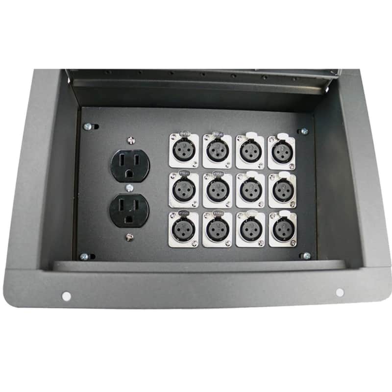 Elite Core FBL10+AC Recessed Floor Box With 10 XLRF + Duplex AC with Back Box image 1