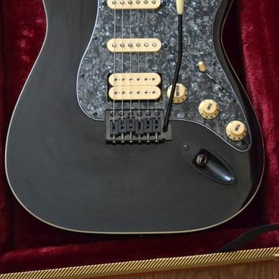 Custom Build Strat Style HSS w/Dimarzio PU's, Gloss Black w/Cream Double Binding image 3