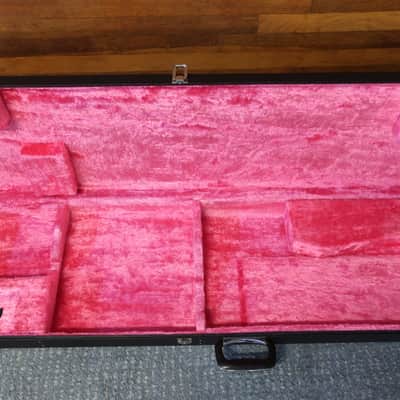 Case Only Vintage 1980s Roland G-77 G-77B Electric Bass Guitar Synthesizer Case Pink Fuzzy Line Rare image 5