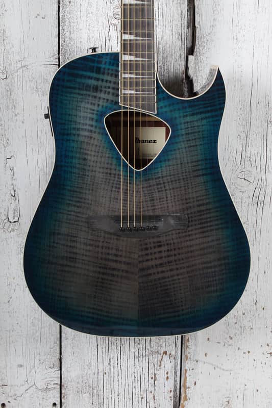 Ibanez Altstar ALT50FA Acoustic Electric Guitar Flame Maple Art Blue Doom Burst image 1