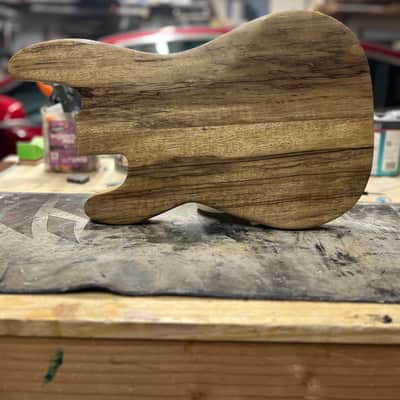 Madlad Instruments Exotic Finished Black Limba PJ-Route Precision Bass PBass Body/Pickguard Combo (made with pride in north Texas) image 4
