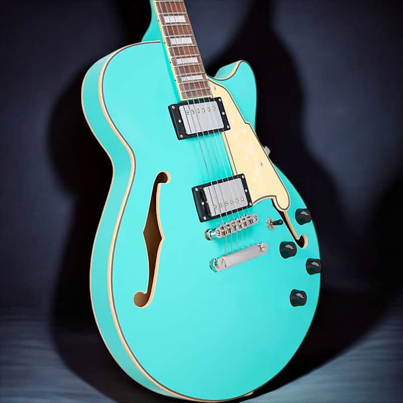 D'Angelico Premier SS Single Cutaway w/ stop-bar tailpiece, Surf Green* w/ DAPSSSGRNS image 1