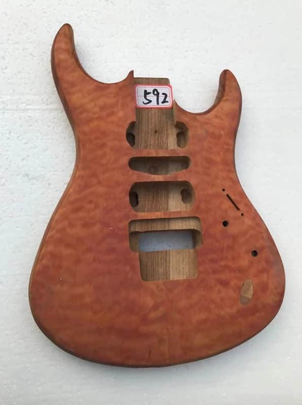 Poplar Wood Guitar Body HSH with Quilted Top For Guitars with Double Locking Tremolo image 1