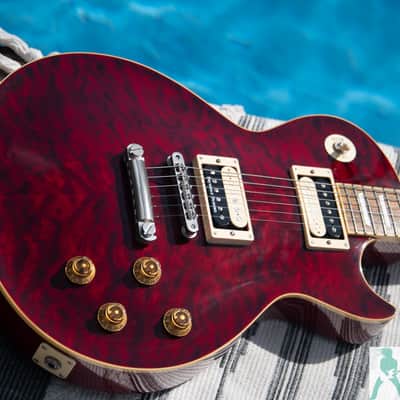 2013 Edwards by ESP E-LP-92SD/QM Limited Model Les Paul Standard w Seymour Duncan PU's! & AAAAA Quilt Top - Black Cherry Finish - Made In Japan - Pro Set-Up! image 15
