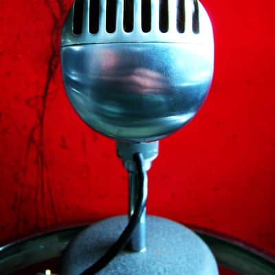 Vintage RARE 1940's Shure 556C dynamic cardioid microphone w Atlas DS-5 stand Elvis image 10