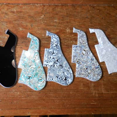 L@@K - - - Lot of 5 New Les Paul Pickguards Black, Pearl, plus 3 Colored Patterns image 4