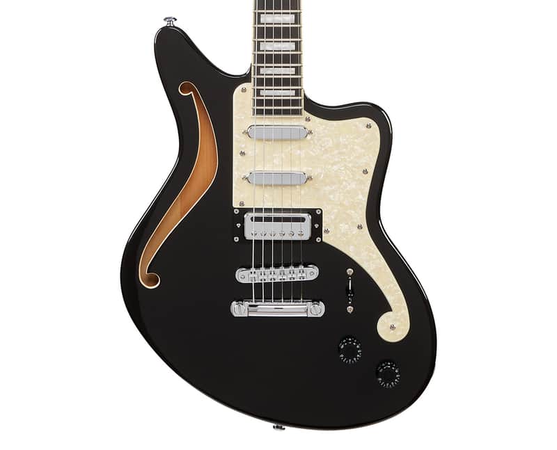 D'Angelico Premier Bedford SH Semi-Hollow Guitar - Black Flake - B-Stock image 1