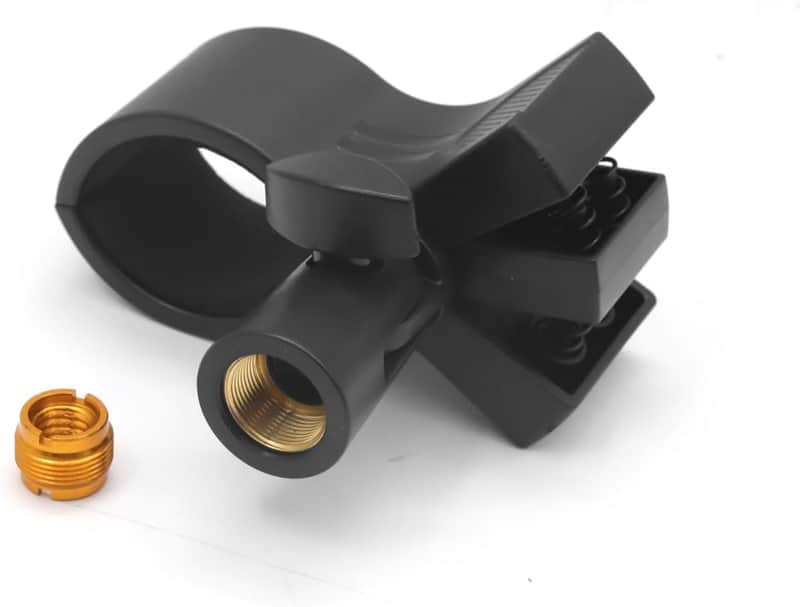 Large Microphone Clip Hoder For Mic Stand,Adjustable, with Metal Adapter, 32-68mm Diameter Range image 1