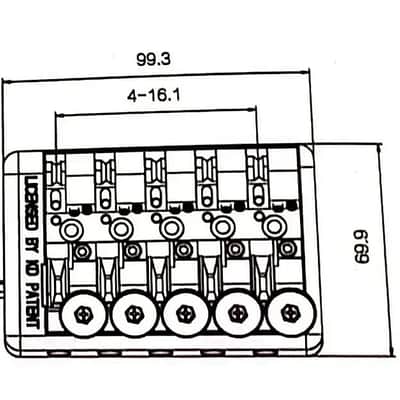 Black Nickel Roller Saddles Headless 5 String Bass Bridge image 5