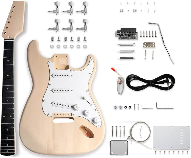 DIY Electric Guitar Kit Beginner Kits 6 String Right Handed with Basswood Body Maple Neck image 1