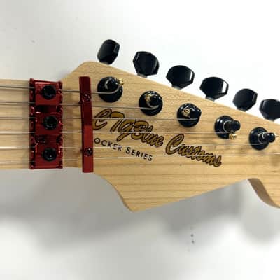 Hot rod, custom blue Hybrid Telecaster style guitar, Floyd rose, coil split image 9