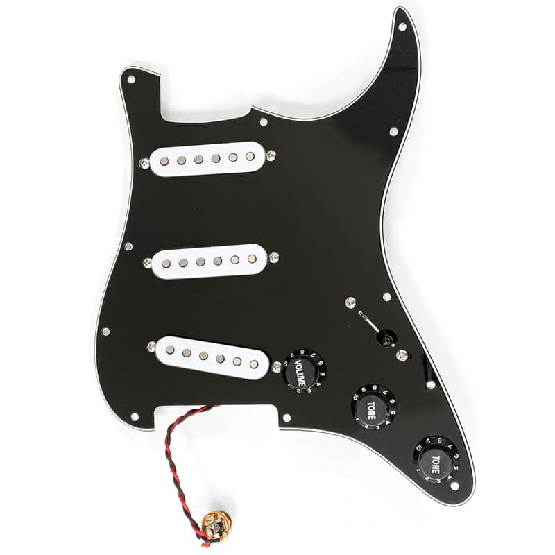 AxLabs Habanero Loaded Strat-Style Pickguard - S/S/S 2023 - Black with White Covers image 1