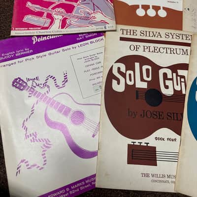 Used Vintage Retro Old Set of 9 different music books Solo/Spanish/Method Guitar image 2