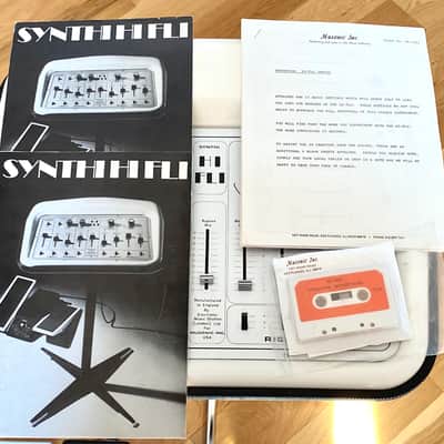 EMS Synthi Hi Fli SERIAL NUMBER ONE w/chrome stand, control pedals, paperwork, original  demo cassette, etc image 17
