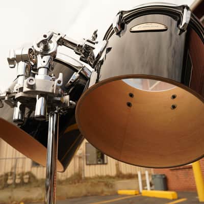 Pearl Concert Series Midnight Black Wrap 10" & 12" Tom Set With Stand Model #PTE-1012 image 2