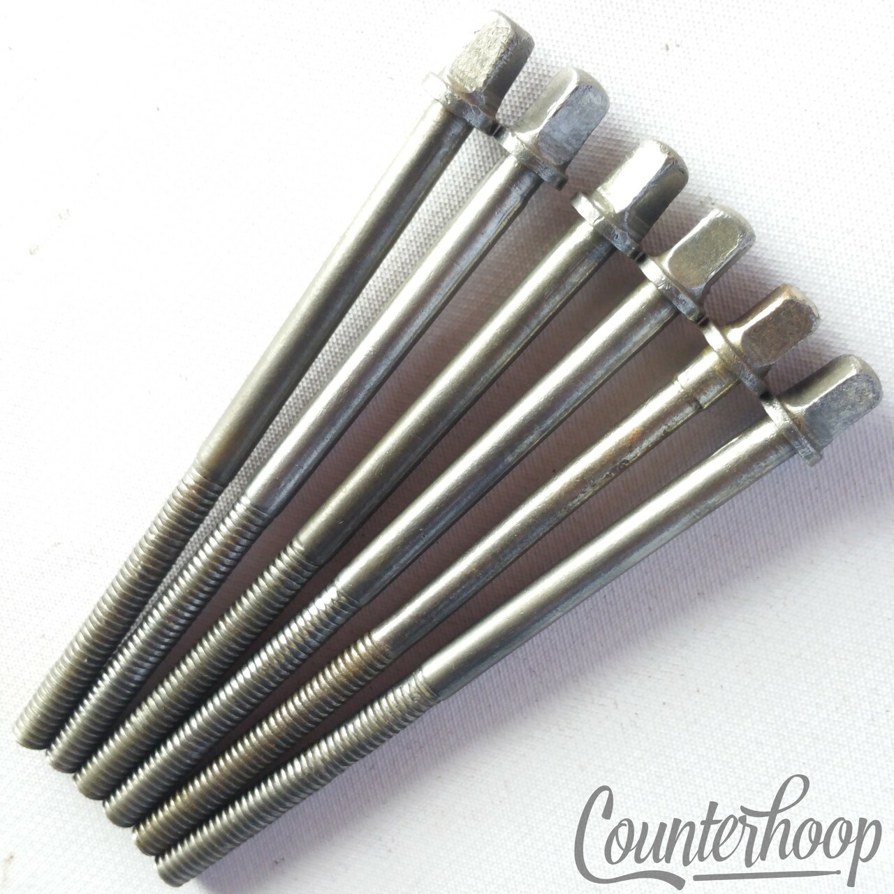 Leedy/Ludwig 6x Nickel 3 5/8"Tension T-Rods Snare/Tom Drum Vintage 30s-40s USA — main photograph