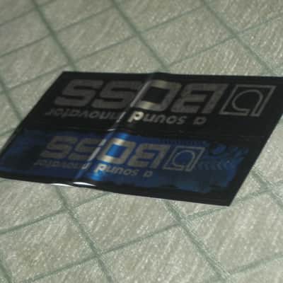never used genuine BOSS sticker sheet (1 sheet has 2 stickers) 1) BOSS a sound innovator - colors Silver, Blue, Black Silver & 2) BOSS a sound innovator - colors Silver & Black (specifically from 1988), was orig paired w/ a DC3 Japan (pedal NOT included) image 18