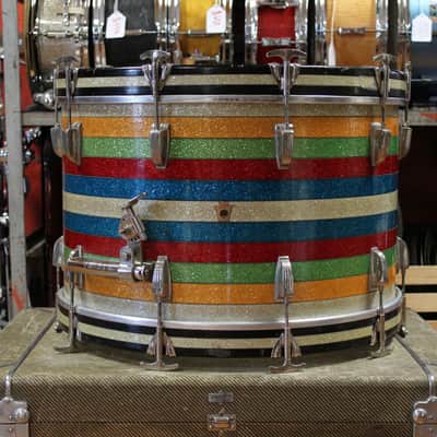 1950's WFL Super Classic Bass Drum and Snare Drum in Banded Pearl (Salesman) 14x22 10x14 image 3