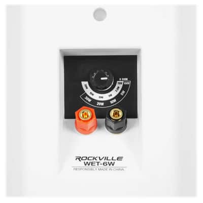 2) Rockville WET-6W 70V 6.5" IPX55 White Commercial Indoor/Outdoor Wall Speakers image 7