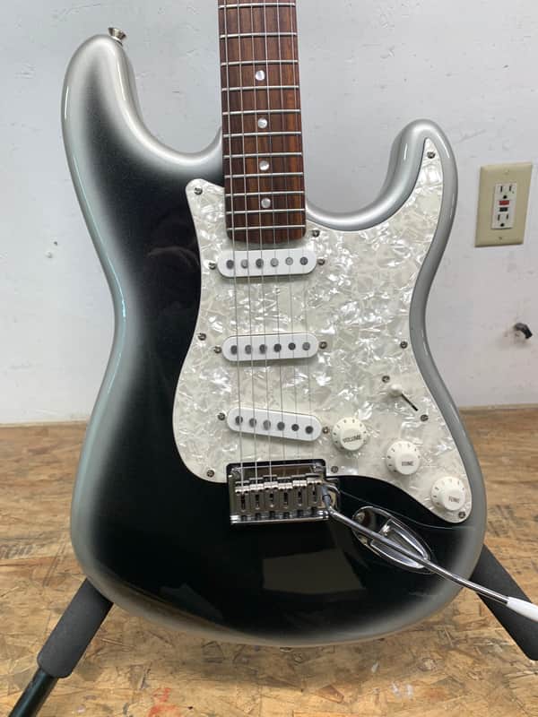 03 Squier Standard Stratocaster in the Elusive Silver Burst | Reverb