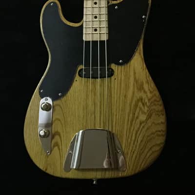 Wrong Way Customs 51/55 P Bass 2017 Natural Amber Left Handed Lefty Guitar Swamp Ash Maple image 4