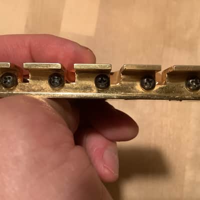ABM 5 string Bass bridge Vintage 80's/90's - Gold image 11