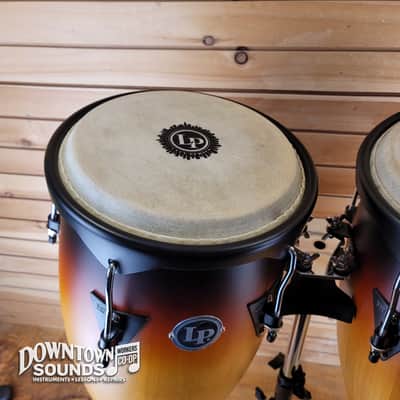 LP City Oak Conga Set with Double Stand - 10", 11" - Vintage Sunburst image 3