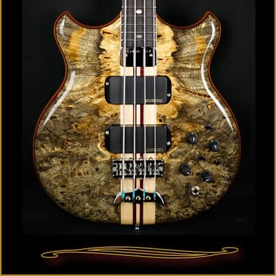 Alembic Stanley Clarke Deluxe in Buckeye Burl with Side LEDs Natural image 1