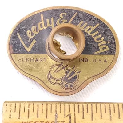 Leedy & Ludwig Badge Elkhart Bass/Tom/Snare Drum +OG Grommet Vintage50s 1950-'54 image 1