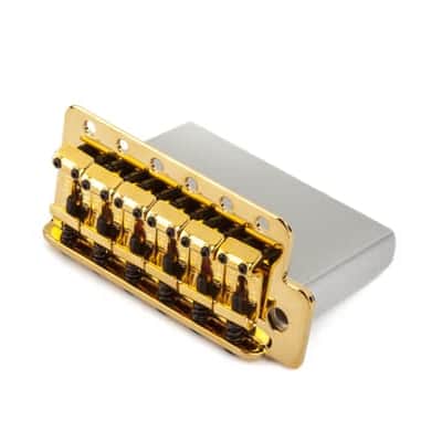 Fender Vintage-Style Strat  Bridge Assembly (2-3/16" Spacing) Gold image 1