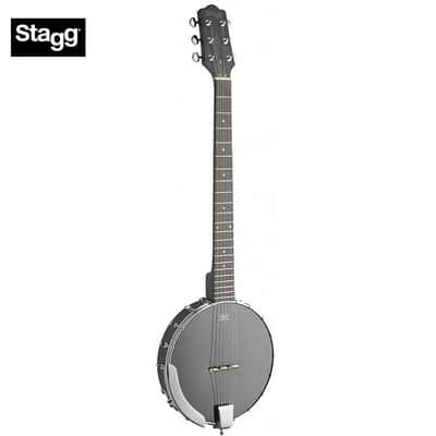 Stagg BJW-OPEN 6 Open Back Mahogany Body 6-String Banjo Guitar w/Guitar Headstock image 3