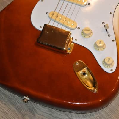 1980's Lotus L640 Stratocaster - Wild Tri-Color Shaded Finish with Gold Hardware + Brass Nut image 4